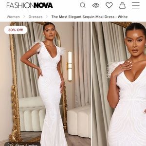 Fashion Nova Sequin Feathered Dress
